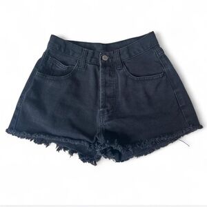 💜 John Galt | Brandy Melville Black Distressed Denim Shorts (S)